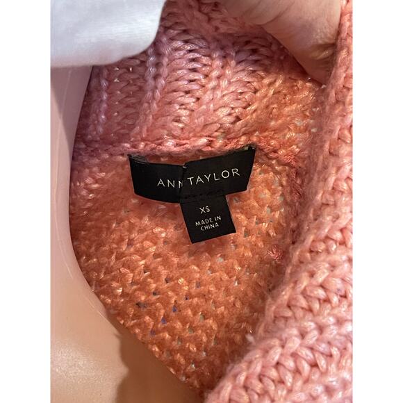 Ann Taylor Half Zip Chunky Knit Sweater Pink Women's X Small - Picture 4 of 6